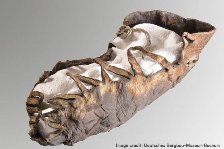 2000年以上前の革製の子供の靴が古代の岩塩坑から発見される。保存状態は良好
