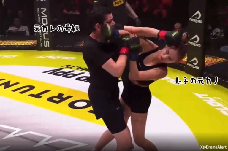 因縁の対決。息子の元カノを総合格闘技の試合でノックアウトした母親