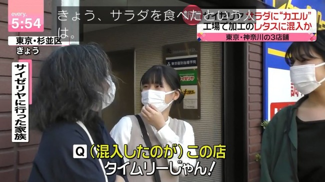 サイゼリヤの料理にカエルが混入→マスコミが店の前で女子にインタビューした結果、あまりにも強い回答が返ってくるｗｗｗｗ