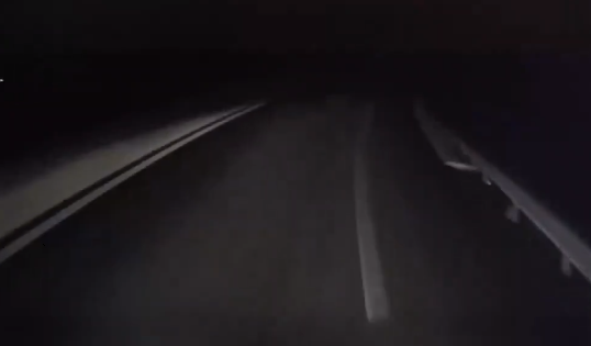 【動画】トラックさん、真っ暗な道路を走行中、謎の集団に囲まれ襲われてしまう… こんなのが目の前に現れたらビビるわ…