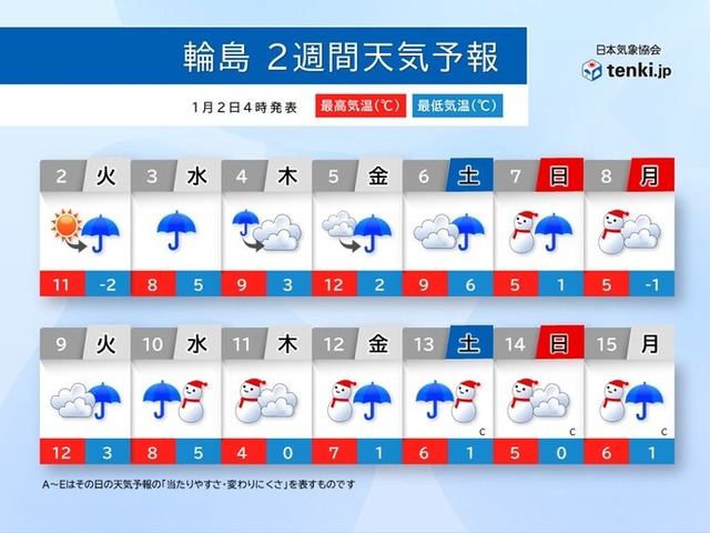 2日の北陸　今夜から能登では警報級の大雨か　土砂災害の危険性高まる