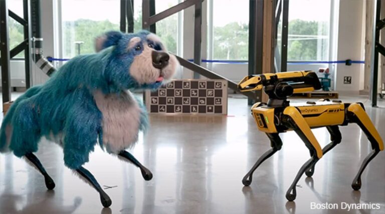犬型ロボットがキャラ変！spotがもふもふ着ぐるみを着てダンス