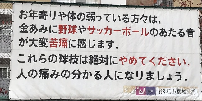 「ボールのあたる音が苦痛なので球技はやめて下さい」と掲示された公園が物議に