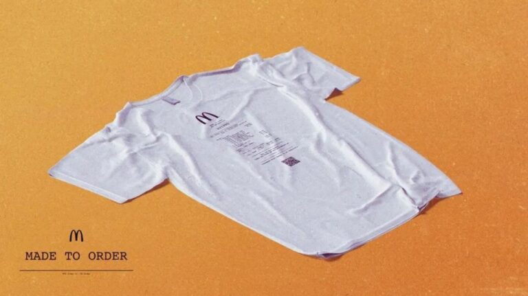 スウェーデンのマクドナルドで、注文レシートをTシャツに印刷してくれるキャンペーンを実施