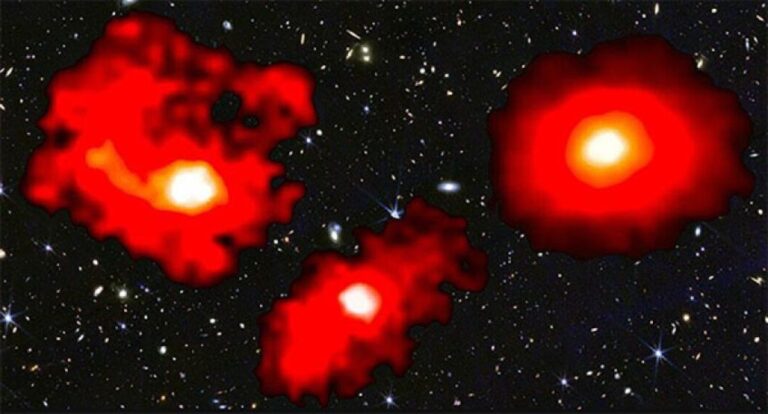 存在自体がありえない3つの巨大な赤い銀河が発見される