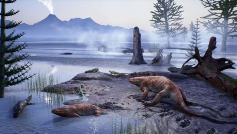 イタリアのアルプスで2億8000万年前を生きた爬虫類、両生類の痕跡が発見される