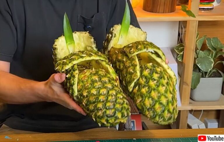 パイナップルの皮で耐火靴を作ってみた。火の上を歩けるかどうか実験