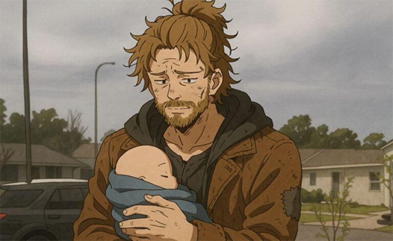 子供を抱いて散歩してたらホームレスに間違えられ通報されたアーティスト男性