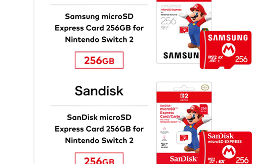 Switch2の純正SDカード、サムスン製が使えない人続出！！ 今から買うならSanDisk