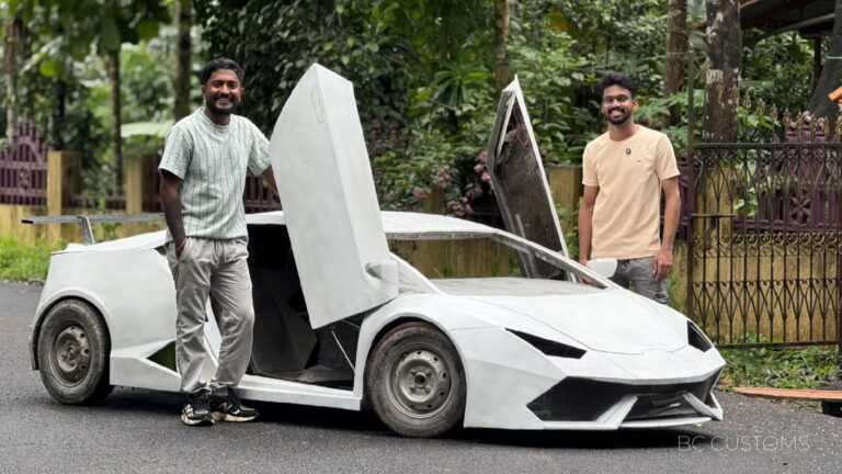 廃材を利用しランボルギーニのレプリカを自作したインド人男性、しかもちゃんと走る！