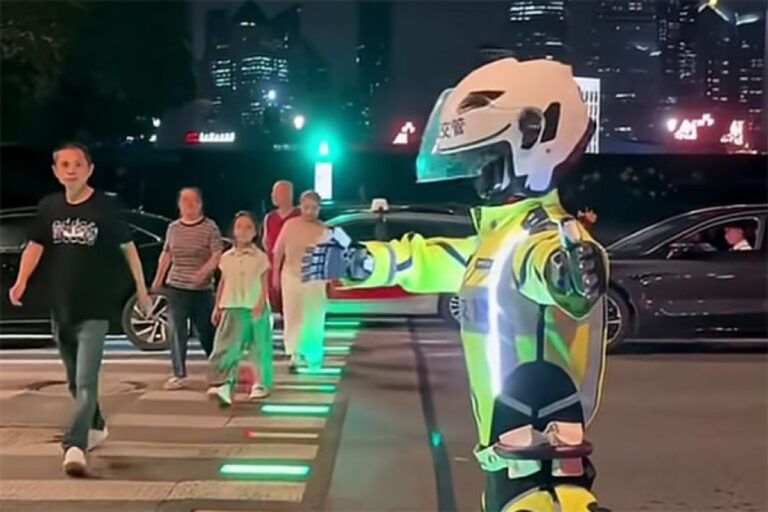 ロボコップ。中国ではついに人型ロボットが交通整理する時代に突入