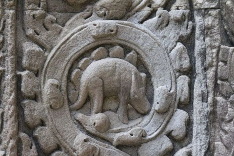 恐竜「ステゴサウルス」なのか？カンボジアのタ・プローム遺跡に残された12世紀の彫刻の謎
