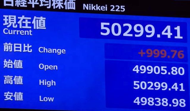日経平均株価、史上初の5万円突破！！！！