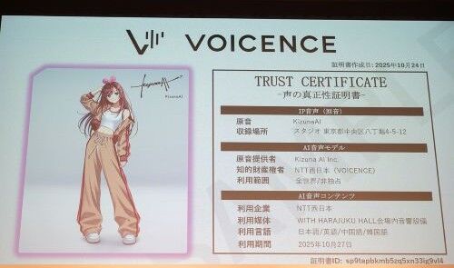 NTT西日本、声優などの声を使用した“公認AI音声”を提供する生成AI事業発表！！本物で海賊版淘汰へ