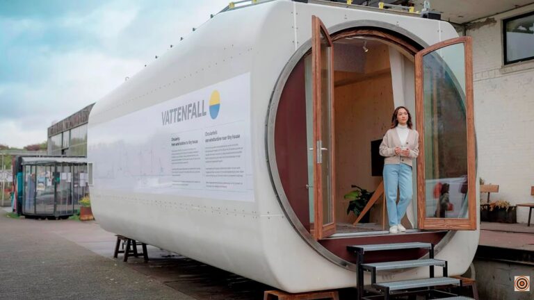 風力発電の廃棄タービンを利用したポット型の家