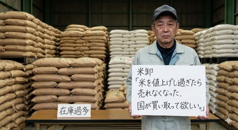 米卸「米を値上げし過ぎたら売れなくなった、国が買い取って欲しい。」