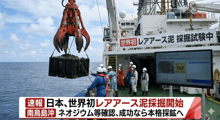 日本「南鳥島周辺のレアアース泥の試掘するわ、成功なら本格的に採鉱してくよ」
