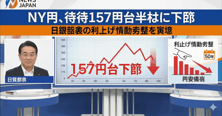 利上げしても円安が収まらず1ドル=157円台へ、このまま円安地獄突入か！？