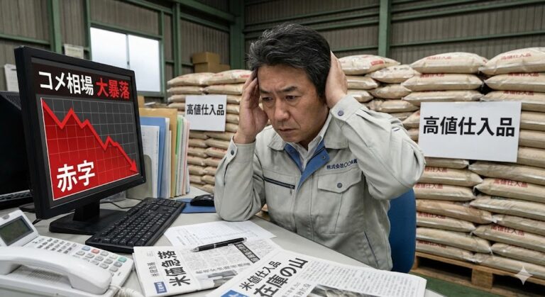 コメ卸「高値で仕入れてるから簡単に安売りできない大暴落が起きれば大赤字になってしまう」
