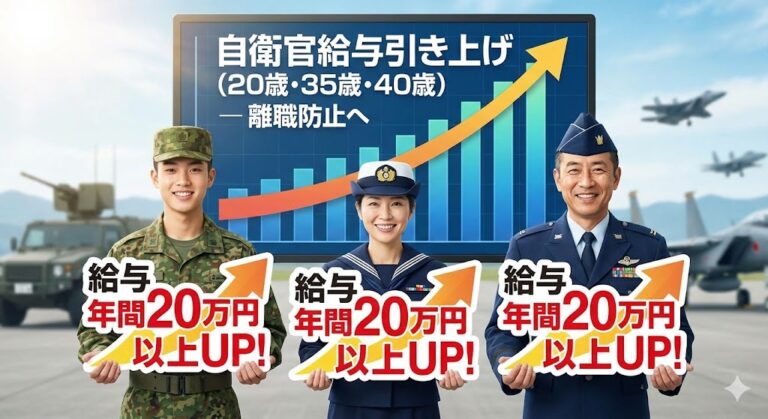 政府「自衛隊のベテランが辞めまくるから年収20万以上引き上げるわ」