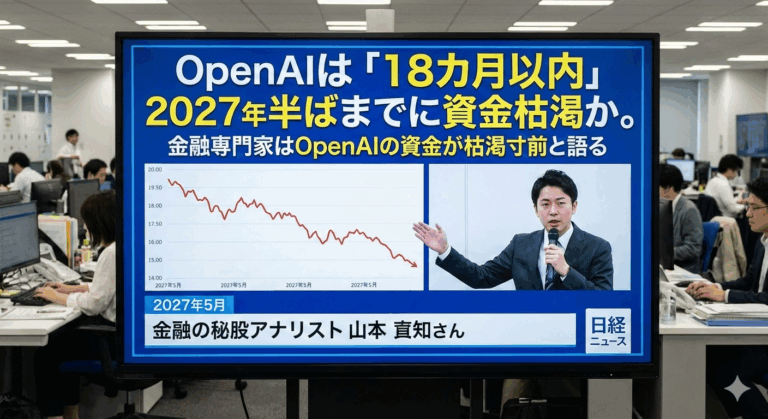 金融専門家「チャットGPTのオープンAIは2027年半ばまでに資金が枯渇する！」