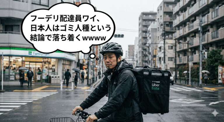 【悲報】フーデリ配達員ワイ、日本人はゴミ人種という結論で落ち着くwwww