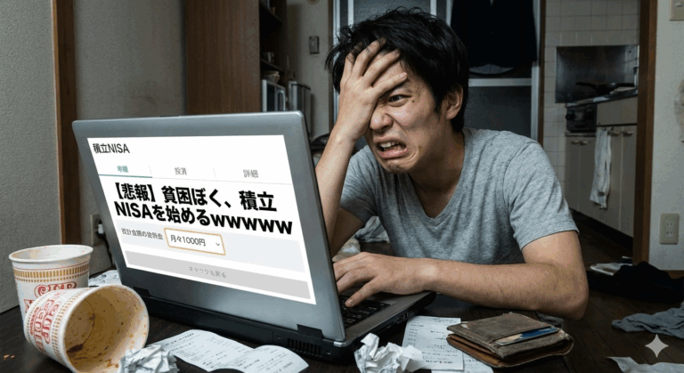 【悲報】貧困ぼく、積立NISAを始めるwwwwwww