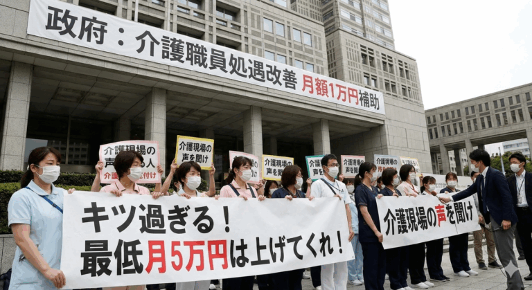 政府「介護職員が過酷過ぎるから月1万円の補助をだすぞ」介護職員「キツ過ぎる、最低月5万円は上げてくれ！」