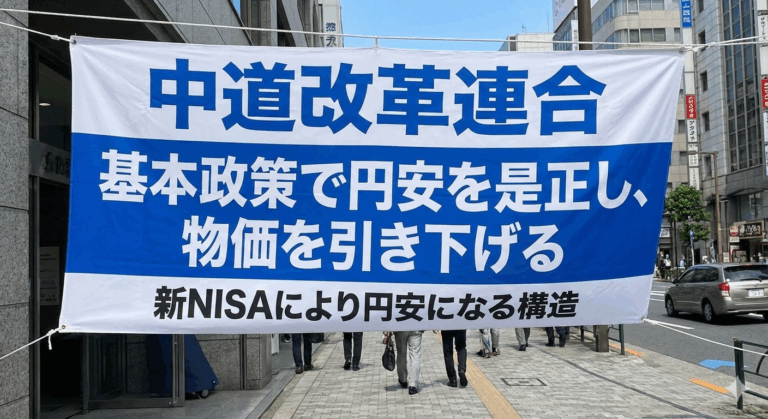 中道改革連合 「基本政策で円安を是正し、物価を引き下げる」「新NISAにより円安になる構造」