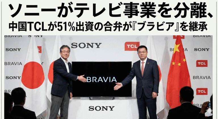 ソニーがテレビ事業を分離、中国TCLが51%出資の合弁が「ブラビア」を継承