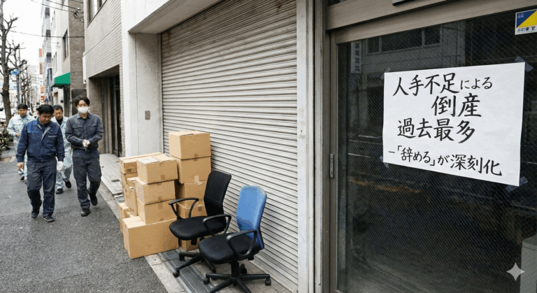 「採れない」より「辞める」が深刻化。人手不足による倒産が過去最多を更新！