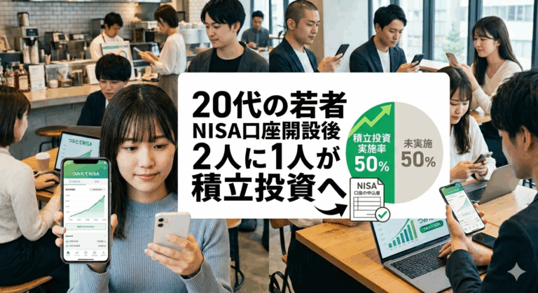 20代の若者さん、NISA口座開設後に2人に1人が積立投資をしている模様