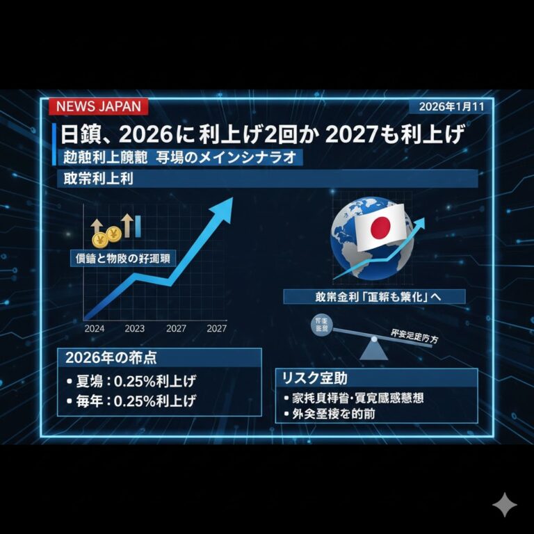 識者「日銀は2026年に2回利上げし2027年も利上げを実施するだろう」