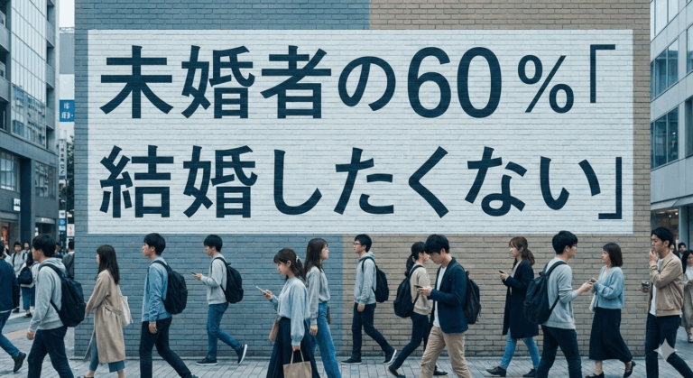 未婚者の60 %「　結　婚　し　た　く　な　い　」